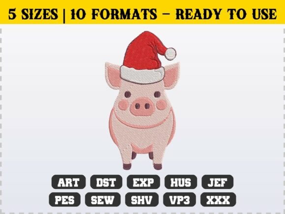 Cute Christmas Pig Holiday Embroidery Review