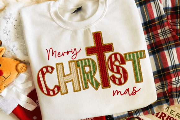 Evaluating Faux Embroidery Merry ChrisT Mas Png