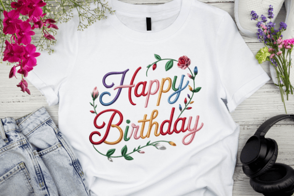 Rainbow Thread Happy Birthday Embroidery Review