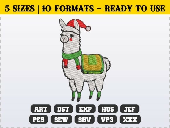 Review: Cute Christmas Llama Alpaca Embroidery