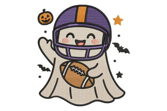 Review: Football Ghost Halloween Embroidery for Merch