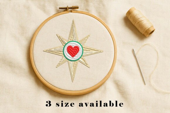 Reviewing the Heart Compass Embroidery Design